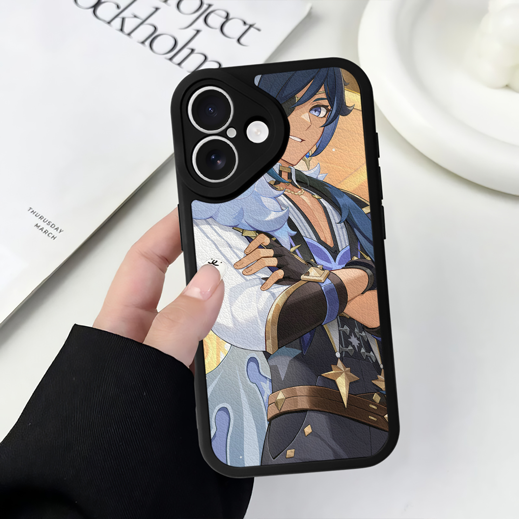 げんし神 genshin 【iPhone 16シリーズ対応】シリコンスマホケース（レザー調） 材質：シリコン